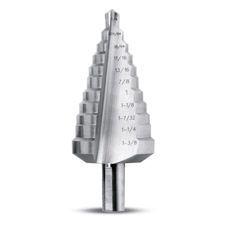 Evolution 1/4 To 1-3/8" Straight Flute Step Drill SD-11